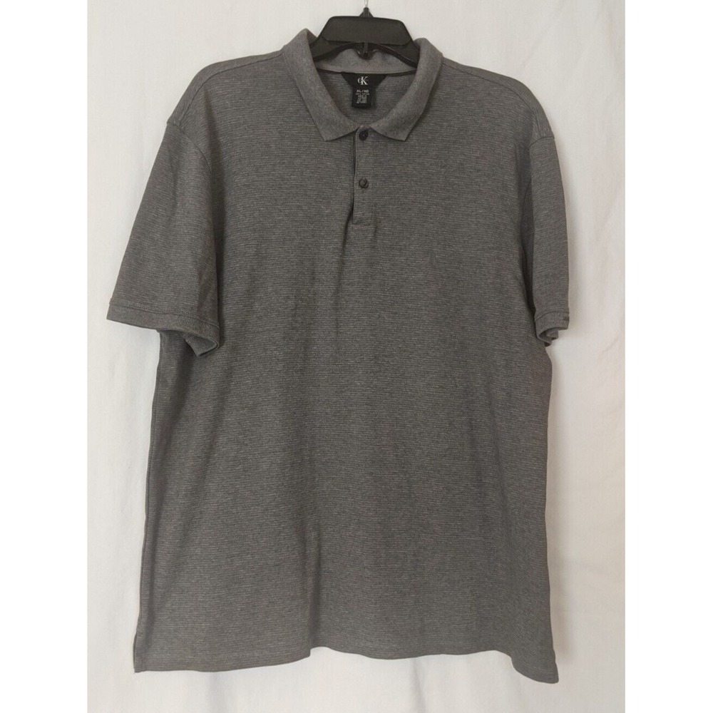Calvin Klein Men's Sz XL  Polo Shirt CK Cotton Soft Lightweight Grey Top